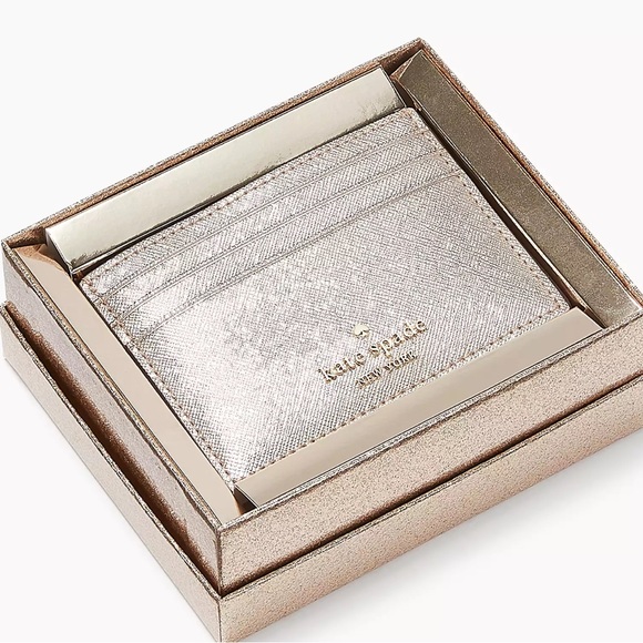 kate spade Handbags - Kate Spade Glimmer Metallic Saffiano Card Holder NWT